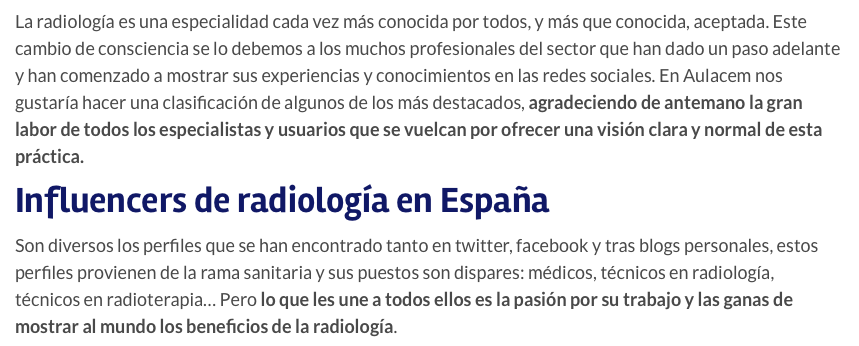 Influencers de Radiología en España